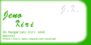 jeno kiri business card