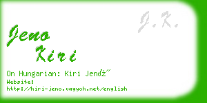 jeno kiri business card